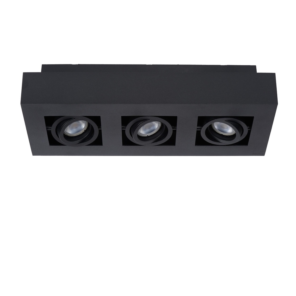 Lucide PlafondspotXirax 3 x 5W zwart - 09119/16/30